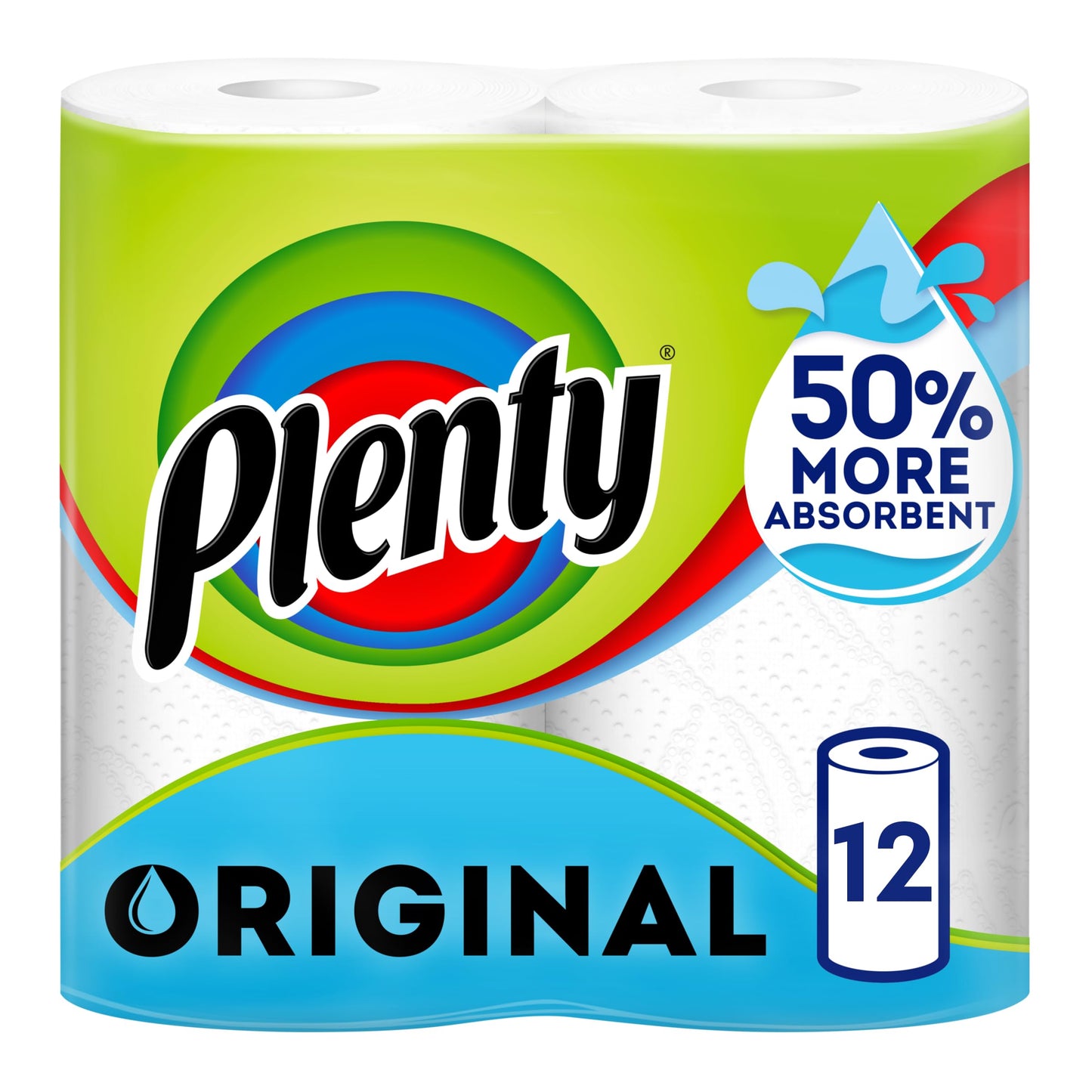 Plenty Original Kitchen Roll, 12 Rolls, Kitchen Towel, Kitchen Tissue